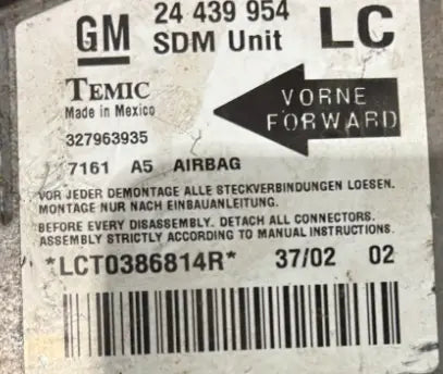 CALCULATEUR AIRBAG 327963935 24439954 OPEL Ma boutique