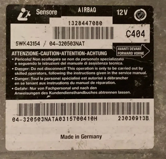 CALCULATEUR AIRBAG PEUGEOT BOXER FIAT DUCATO CITROEN JUMPER 1328447080 5WK43154 // DISPO SUR COMMANDE Ma boutique