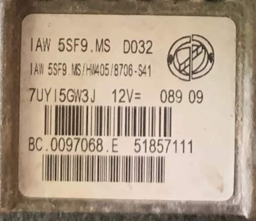 CALCULATEUR MOTEUR IAW 5SF9.MS HW405 51857111 HW405 FIAT 500 // DISPO SUR COMMANDE