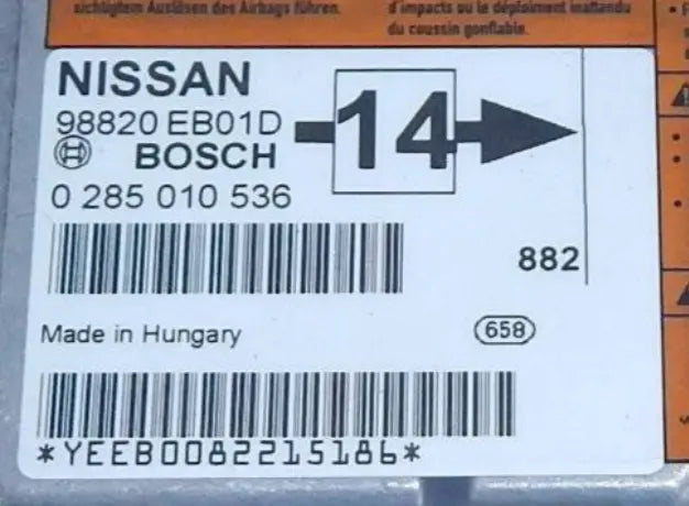 CALCULATEUR AIRBAG 0285010536 98820-EB01D NISSAN // DISPONIBLE SUR COMMANDE Ma boutique