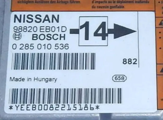 CALCULATEUR AIRBAG 0285010536 98820-EB01D NISSAN // DISPONIBLE SUR COMMANDE Ma boutique