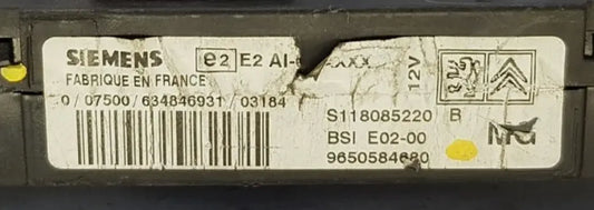 BSI E02 MG S118085220B 9650584680 PEUGEOT 206 UNIQUEMENT - BSI VIERGE UNIQUEMENT Ma boutique