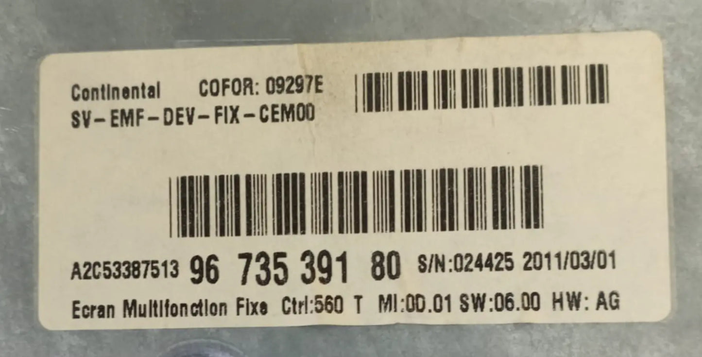 ECRAN GPS MULTI FONCTION 9673539180 A2C53387513 PEUGEOT CITROEN // DISPONIBLE SUR COMMANDE UNIQUEMENT