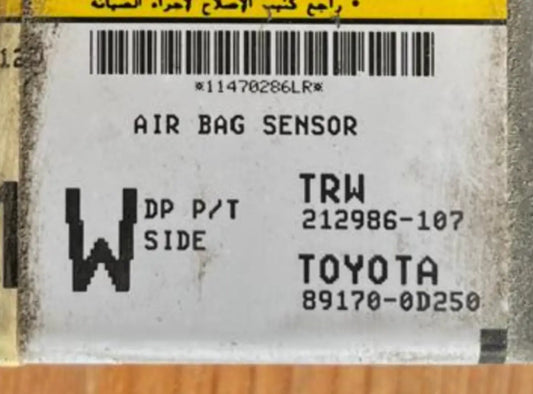 CALCULATEUR AIRBAG 212986-107 89170-0D250 TOYOTA // DISPONIBLE SUR COMMANDE