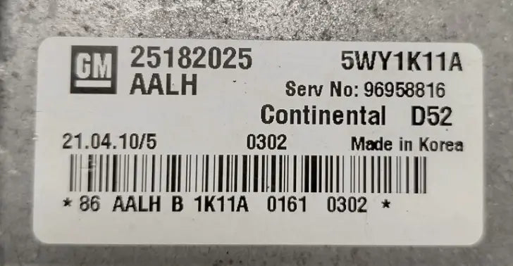 CALCULATEUR MOTEUR 5WY1K11A 25182025 AALH D52 CHEVROLET