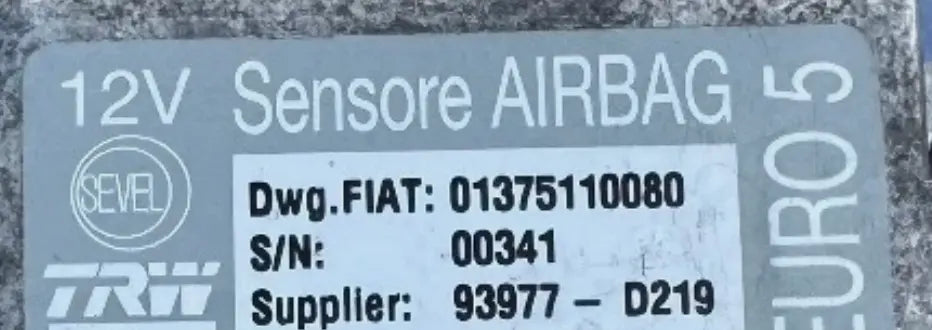 CALCULATEUR AIRBAG PEUGEOT BOXER FIAT DUCATO CITROEN JUMPER 01375110080 // DISPO SUR COMMANDE