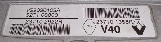 CALCULATEUR MOTEUR V40 V29030103A 237101361R 237101358R RENAULT / PIECE DISPONIBLE SUR COMMANDE UNIQUEMENT