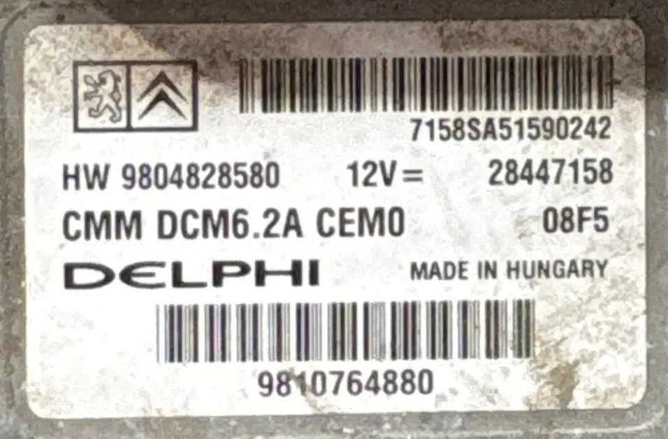 CALCULATEUR MOTEUR DCM6.2A 9810764880 9804828580 28447158 PSA