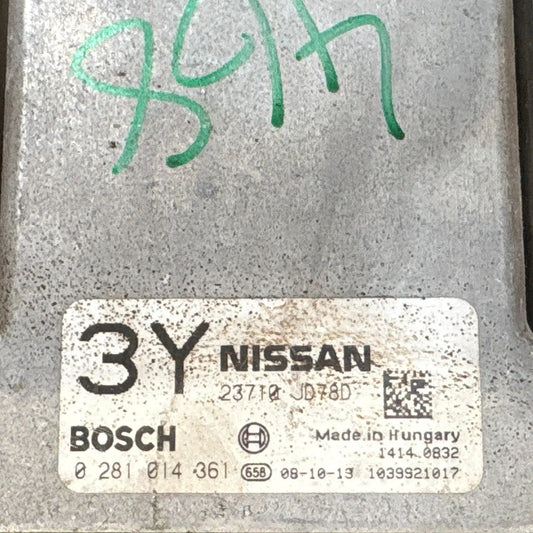 CALCULATEUR MOTEUR EDC16CP33 0281014361 23710-JD78 NISSAN