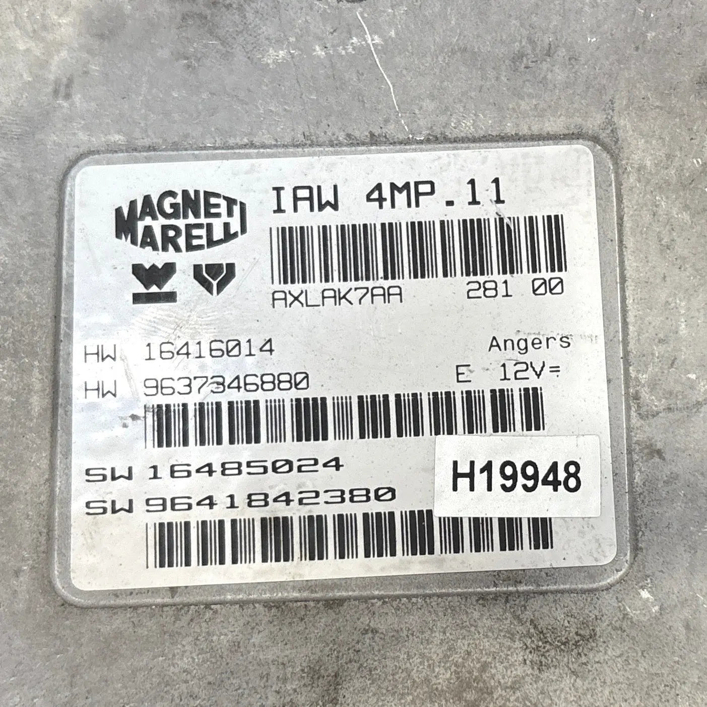 CALCULATEUR MOTEUR 4MP.11 HW 9637346880 SW 9641842380 PEUGEOT