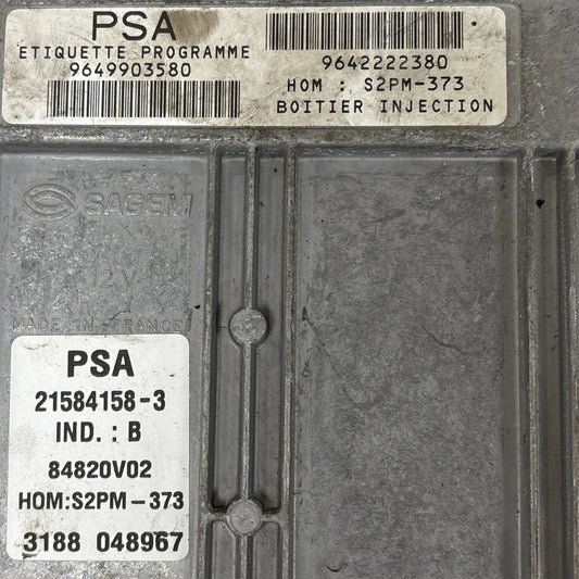CALCULATEUR MOTEUR S2PM-373 21584158-3 9649903580 9642222380 PSA Ma boutique