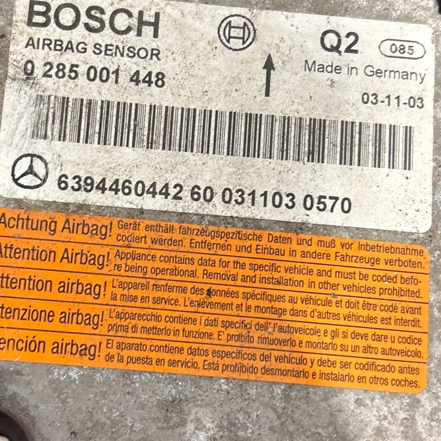CALCULATEUR AIRBAG 0285001448 RENAULT Ma boutique