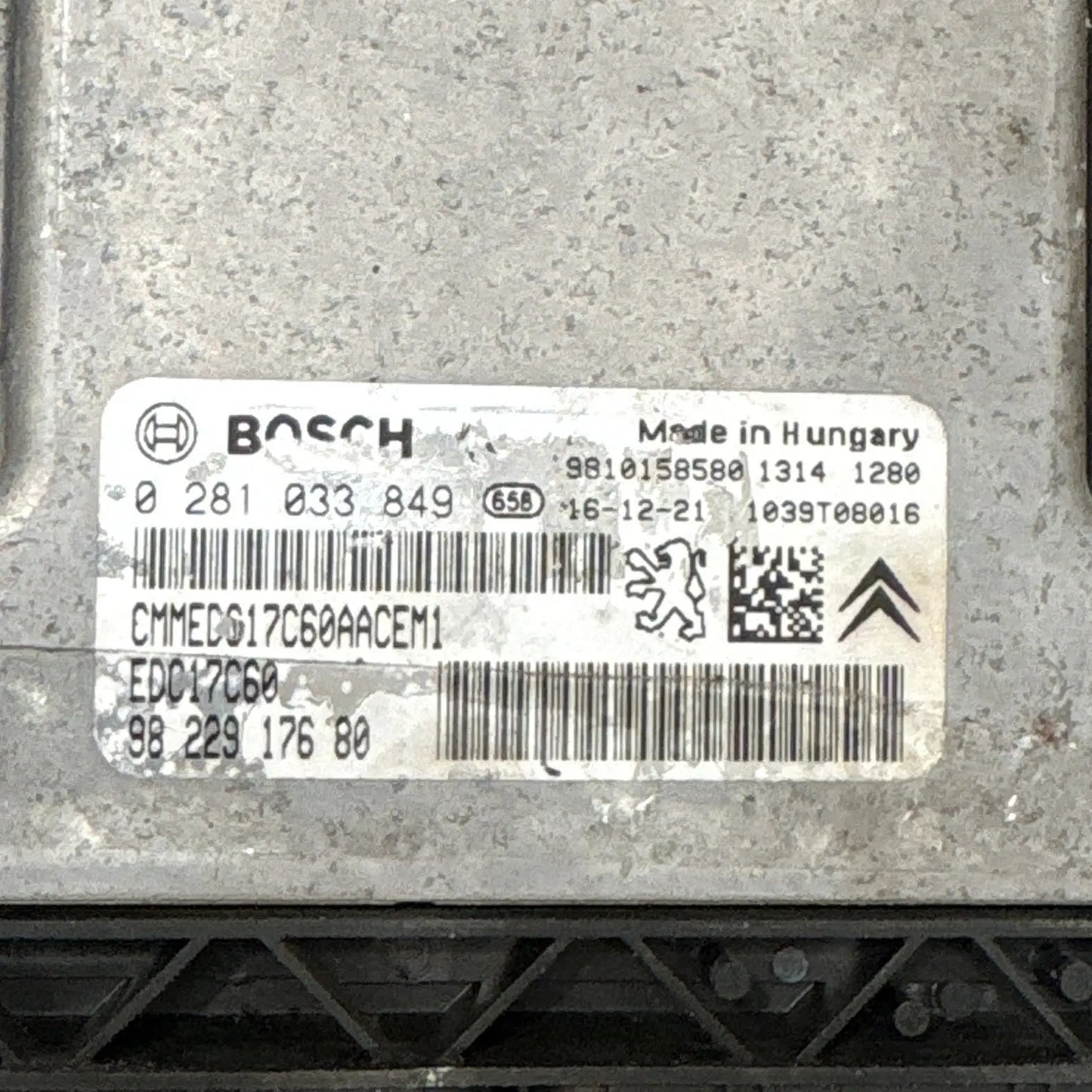 CALCULATEUR MOTEUR EDC17C60 0281033849 9822917680 PSA Ma boutique