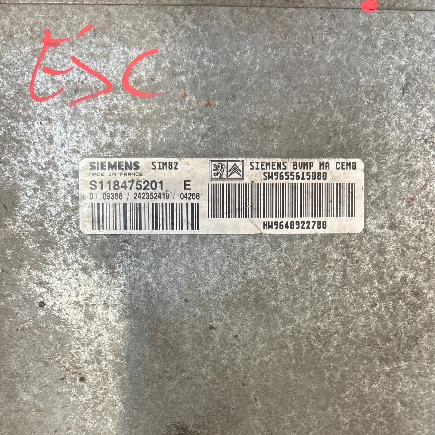 CALCULATEUR DE BOITE BVA SIM82 S118475201E 9655615080 9640922780 PSA Ma boutique