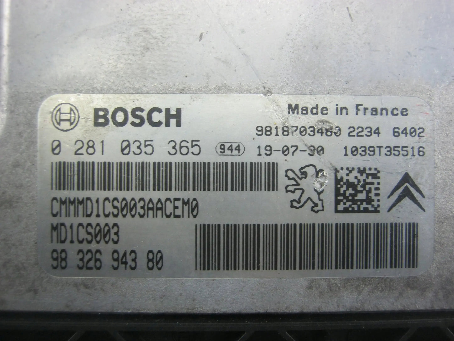 CALCULATEUR MOTEUR NON PROTÉGÉ MD1CS003 0281035365 9632694380 9695050680 PEUGEOT 308 1.5HDI 130CV BVM6 Ma boutique