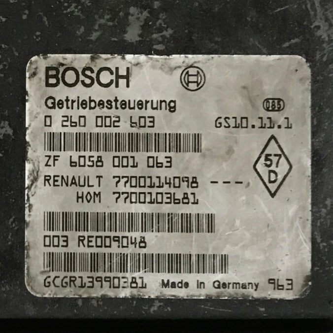 CALCULATEUR DE BOITE BVA GS10.11.1 0260002693 HOM 7700103681 8200021797 RENAULT