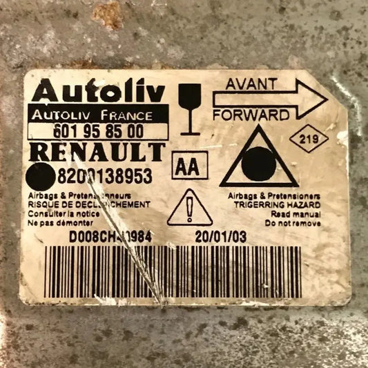 CALCULATEUR AIRBAG 8200138953 601958500 RENAULT Ma boutique