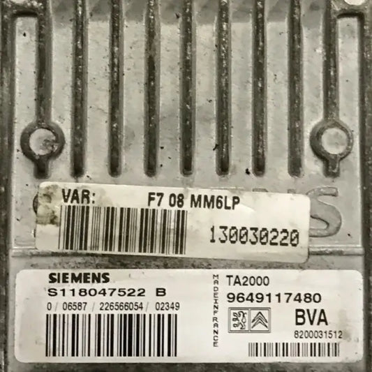 CALCULATEUR DE BOITE BVA TA2000 S118047522B 9649117480 CITROEN Ma boutique