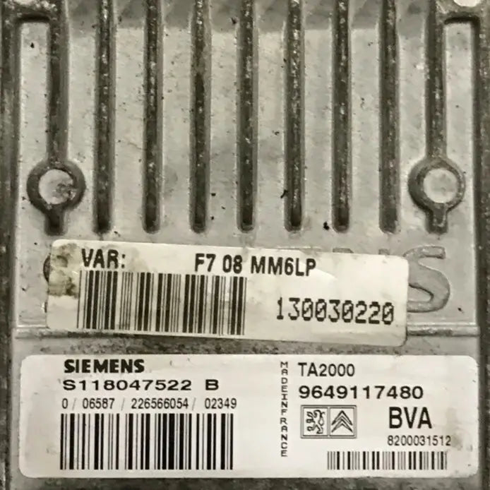 CALCULATEUR DE BOITE BVA TA2000 S118047522B 9649117480 CITROEN Ma boutique