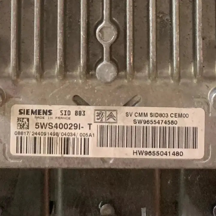 CALCULATEUR MOTEUR SID803 5WS40029I-T 9655474580 9655041480 PEUGEOT Ma boutique