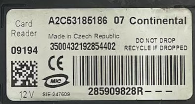 LECTEUR CARTE RENAULT MEGANE 3 SCENIC 3 285909828R A2C53185186