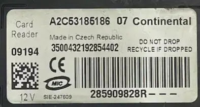 LECTEUR CARTE RENAULT MEGANE 3 SCENIC 3 285909828R A2C53185186 Ma boutique