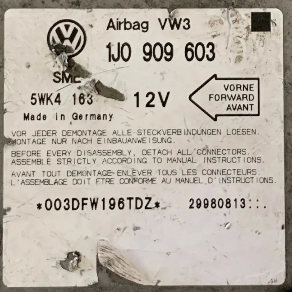 CALCULATEUR AIRBAG 1J0909603 5WK4163 VW Ma boutique