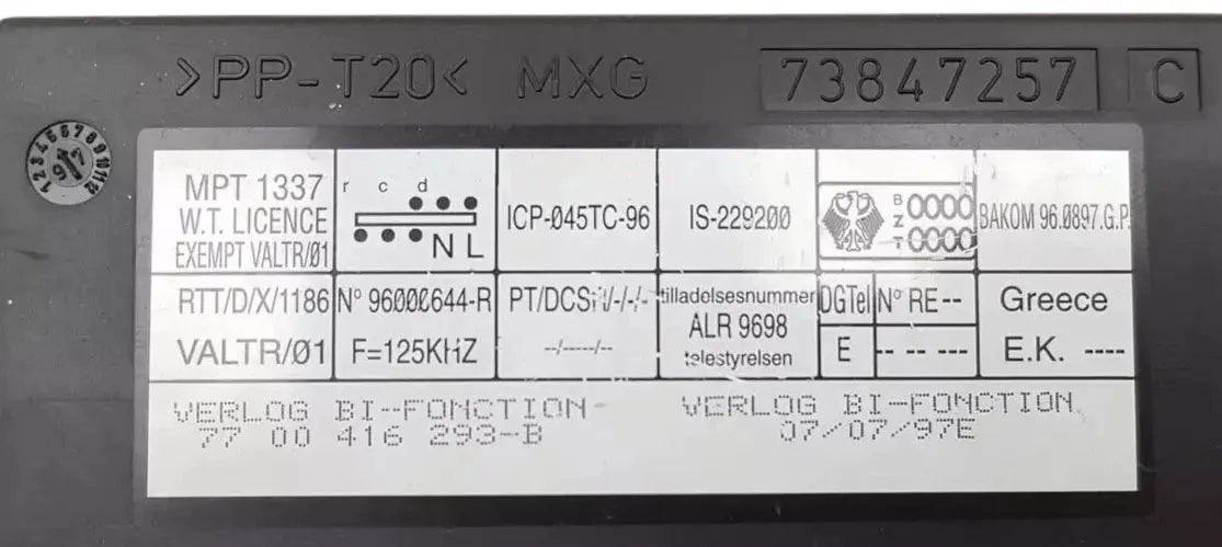MODULE CONFORT 73847257 96000644-R RENAULT Ma boutique