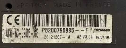 UCH N3 G2005 X83 P8200790995F V3.04 RENAULT TRAFIC 2 Ma boutique