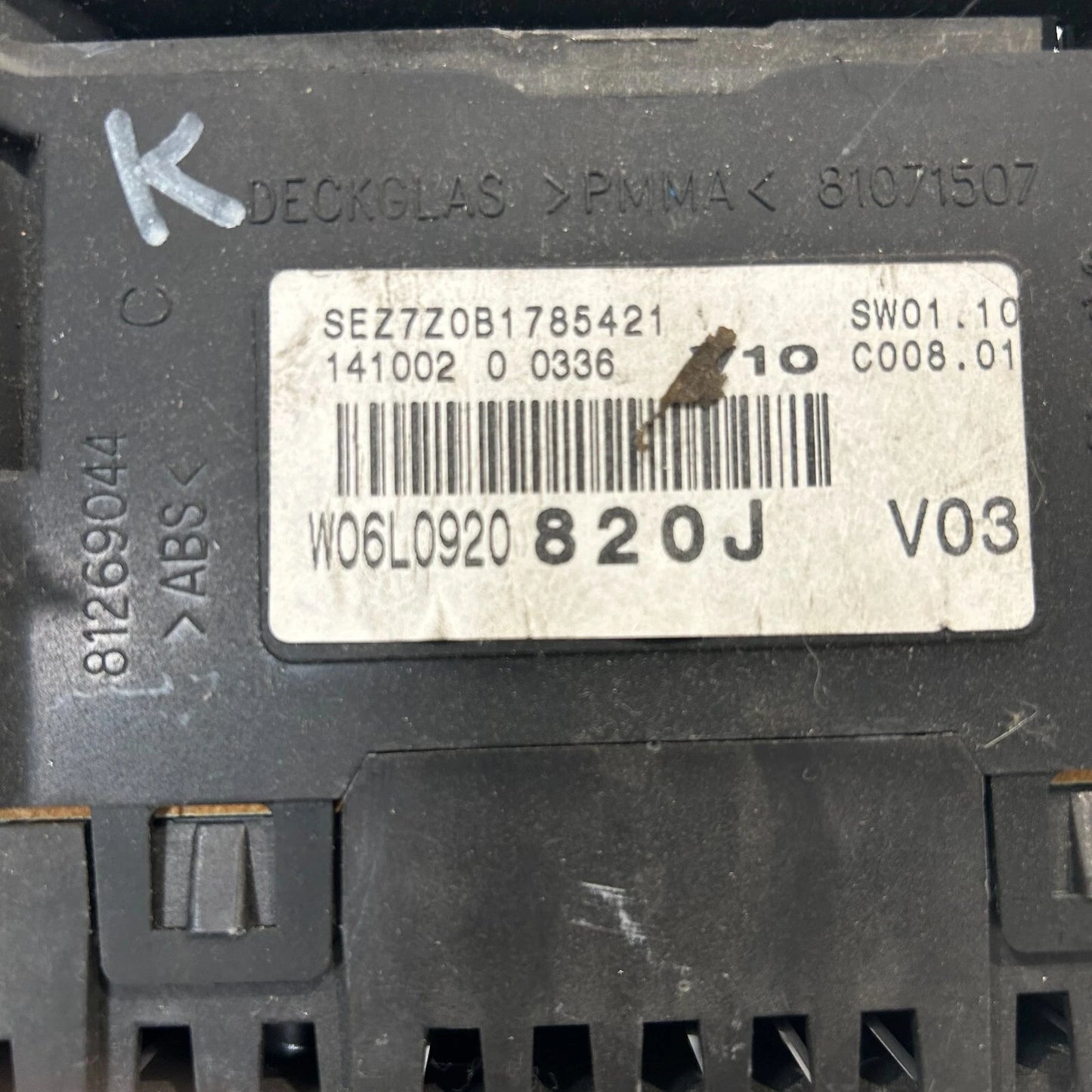 COMPTEUR W06L0920820J SEAT IBIZA