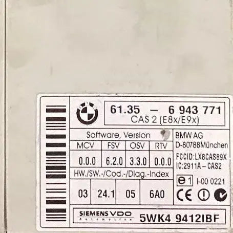 BOITIER CAS 2 61356943771 5WK49412IBF BMW Ma boutique