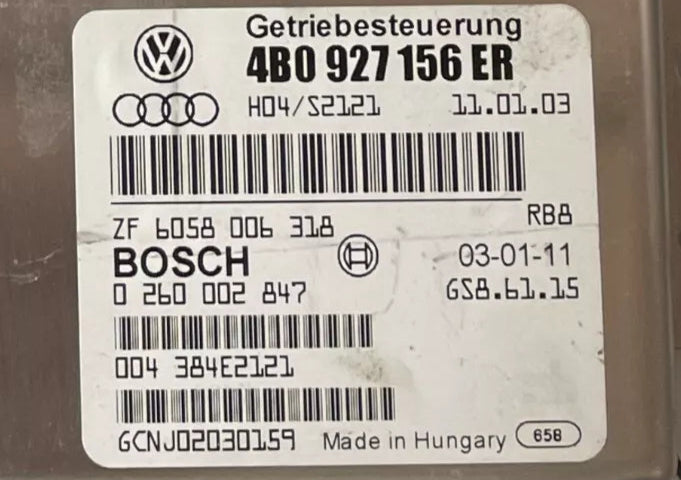 CALCULATEUR DE BOITE BVA GS8.61.15 0260002847 4B0927156ER VAG