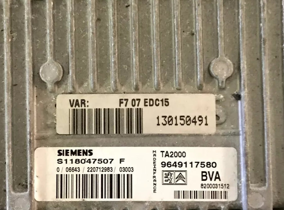 CALCULATEUR DE BOITE BVA TA2000 S118047507F 9649117580 CITROEN