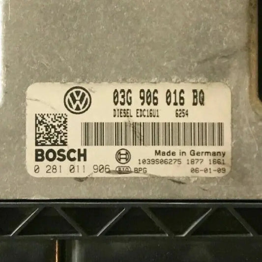 CALCULATEUR MOTEUR EDC16U1 0281011906 03G906016BQ VOLKSWAGEN Ma boutique