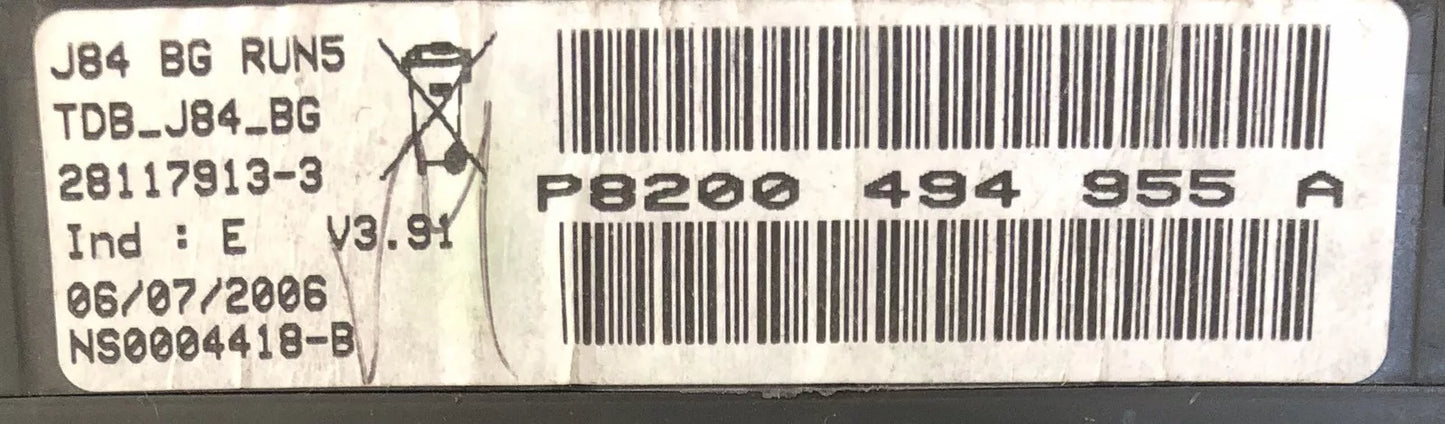 COMPTEUR P8200494955A V3.91 RENAULT SCENIC II