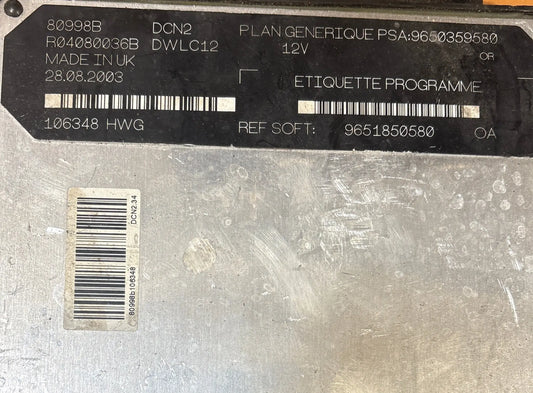 CALCULATEUR MOTEUR DCN2 R04080036B 9650359580 9651850580 PSA