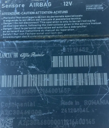 CALCULATEUR AIRBAG 51918659 A2C30468000 FIAT