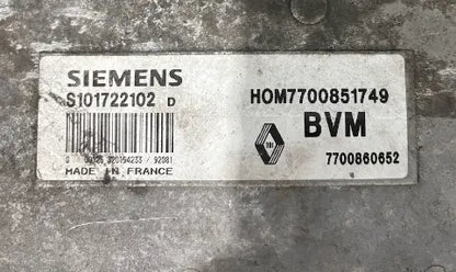 CALCULATEUR MOTEUR FENIX 3 S101722102D 7700860652 7700851749 RENAULT Ma boutique