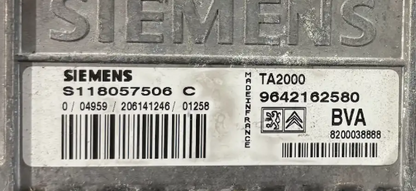 CALCULATEUR DE BOITE BVA TA2000 S118057506C 9642162580 PSA