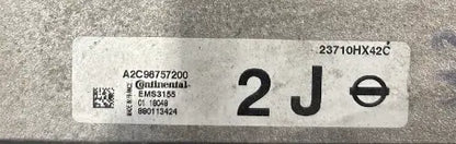 CALCULATEUR MOTEUR EMS3155 A2C98757200 23710HX42C 2J NISSAN Ma boutique