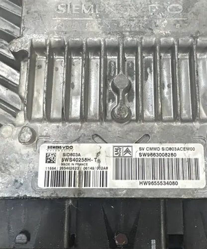 CALCULATEUR MOTEUR SID803A 5WS40258H-T 9663008280 9655534080 PSA Ma boutique