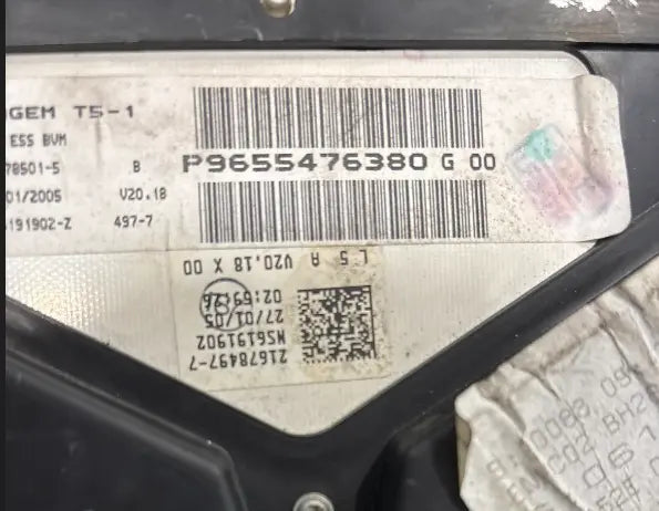 COMPTEUR P9655476380 PEUGEOT 307 Ma boutique