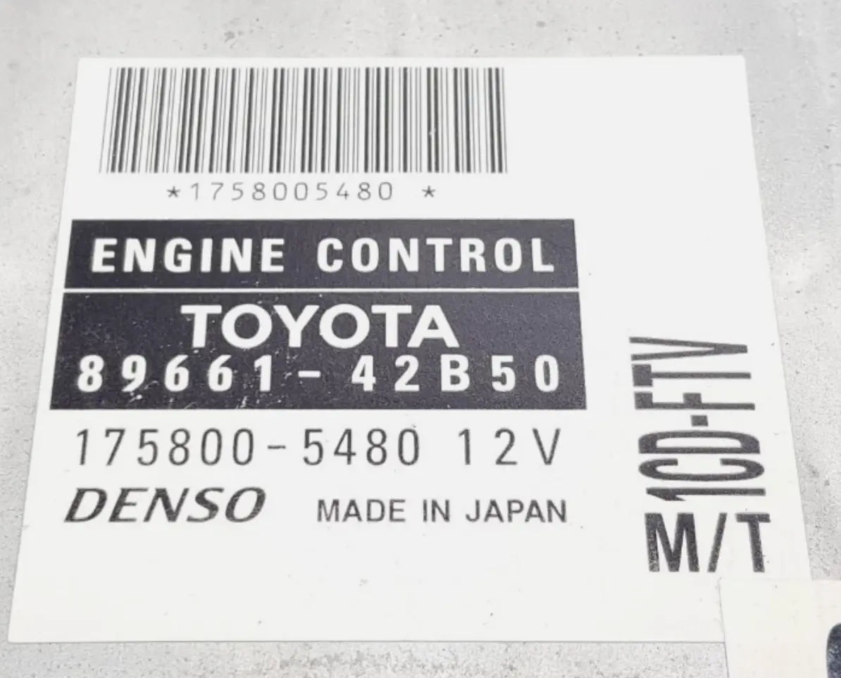 CALCULATEUR MOTEUR 89661-42B50 175800-5480 TOYOTA // SUR COMMANDE Ma boutique