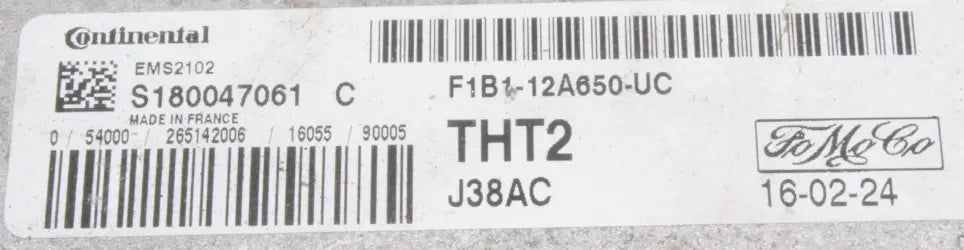 CALCULATEUR MOTEUR EMS2102 S180047061C THT2 F1B1-12A650-UC FORD // SUR COMMANDE Ma boutique