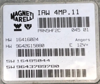 CALCULATEUR MOTEUR IAW 4MP.11 SW 9643789780 HW 9642615880 // DISPONIBLE SUR COMMANDE Ma boutique