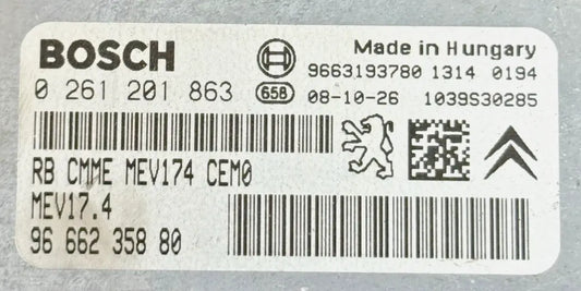 CALCULATEUR MOTEUR MEV17.4 0261201863 9666235880 Ma boutique