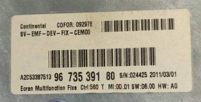 ECRAN GPS MULTI FONCTION 9673539180 A2C53387513 PEUGEOT CITROEN // DISPONIBLE SUR COMMANDE UNIQUEMENT
