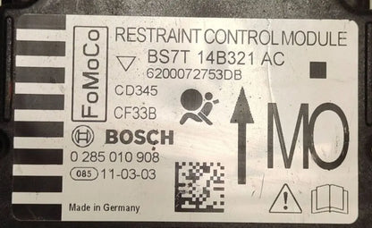 CALCULATEUR AIRBAG BS7T14B321AC BS7T 14B321 AC 0285010908 FORD MONDEO // PIECE DISPONIBLE SUR COMMANDE