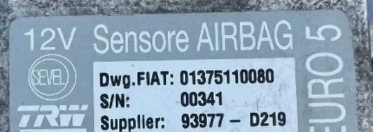 CALCULATEUR AIRBAG PEUGEOT BOXER FIAT DUCATO CITROEN JUMPER 01375110080 // DISPO SUR COMMANDE