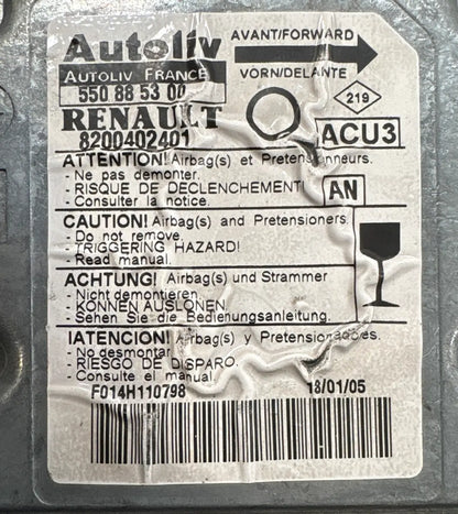 CALCULATEUR AIRBAG 8200402401 550885300 RENAULT